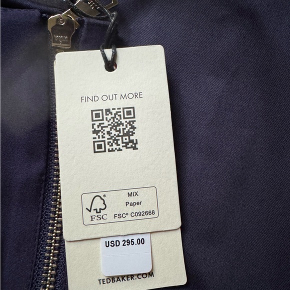 NWT Ted Baker v-neck midi dress - Picture 5 of 6